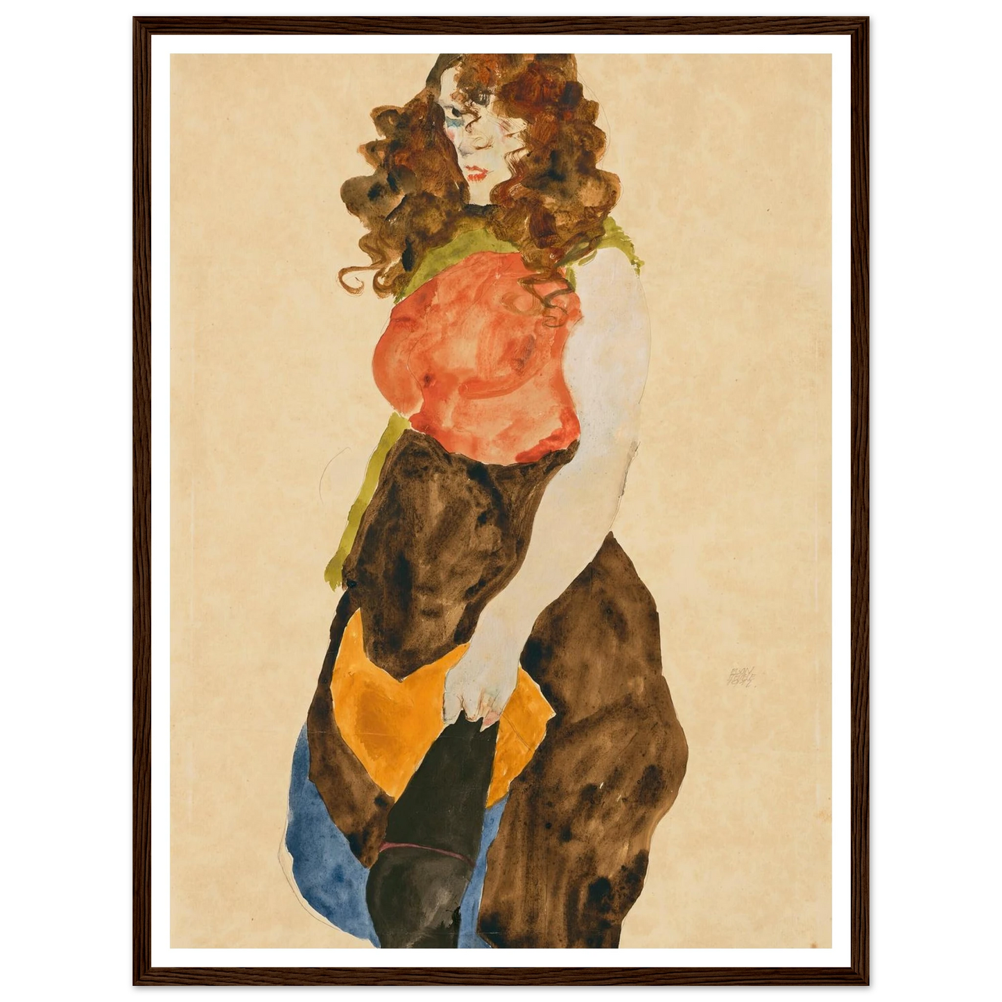 Stehende Frau (Dirne) (1912) Art Print | Egon Schiele-Quipham Collections