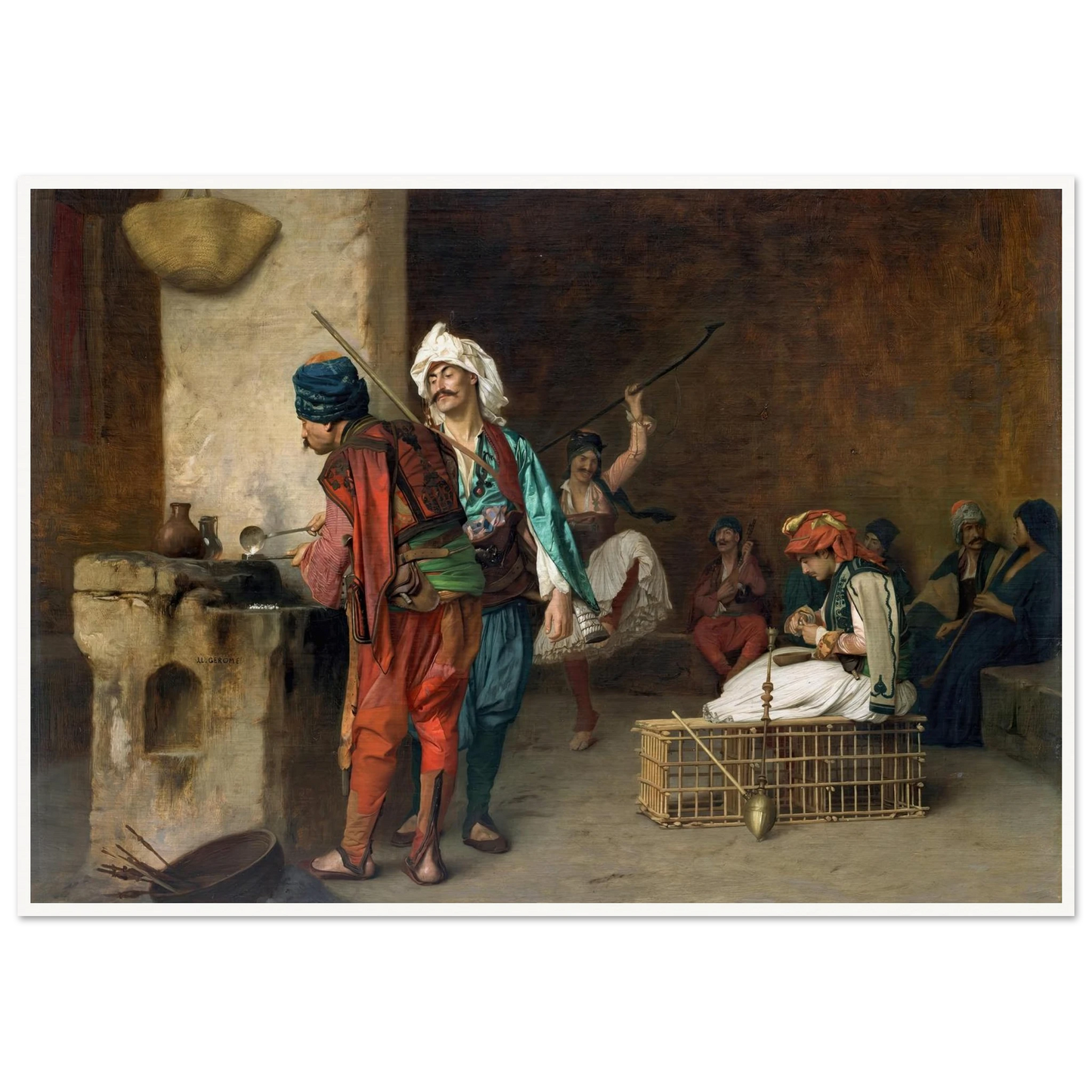 Cafe House-Cairo (Casting Bullets) (1884 or earlier) Art Print | Jean Leon Gerome-Quipham Collections