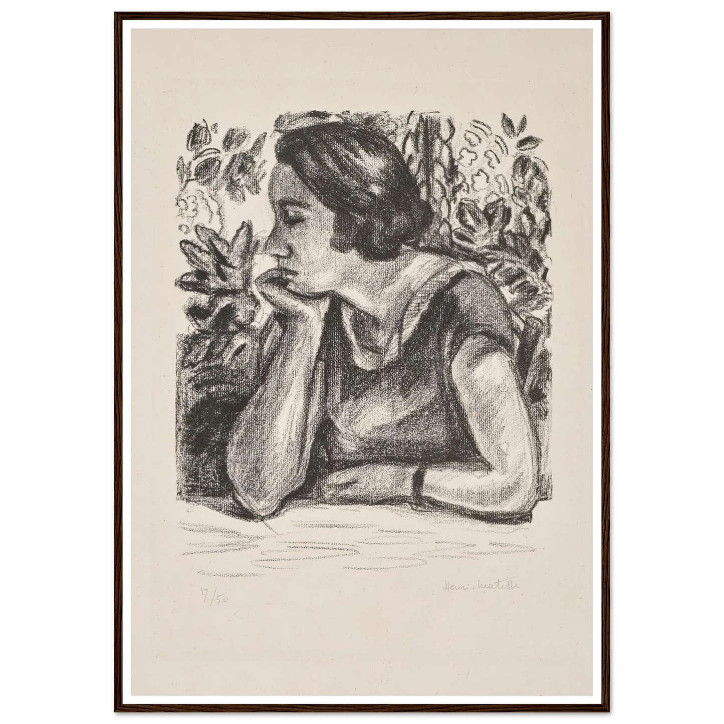 Visage de profil reposant sur un bras (1924) Art Print | Henri Matisse-Quipham Collections