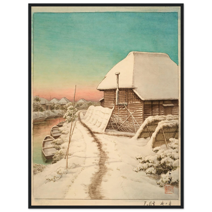 Morigasaki setsugo no yu (Evening after snow at Morigasaki) Art Print | Kawase Hasui-Quipham Collections