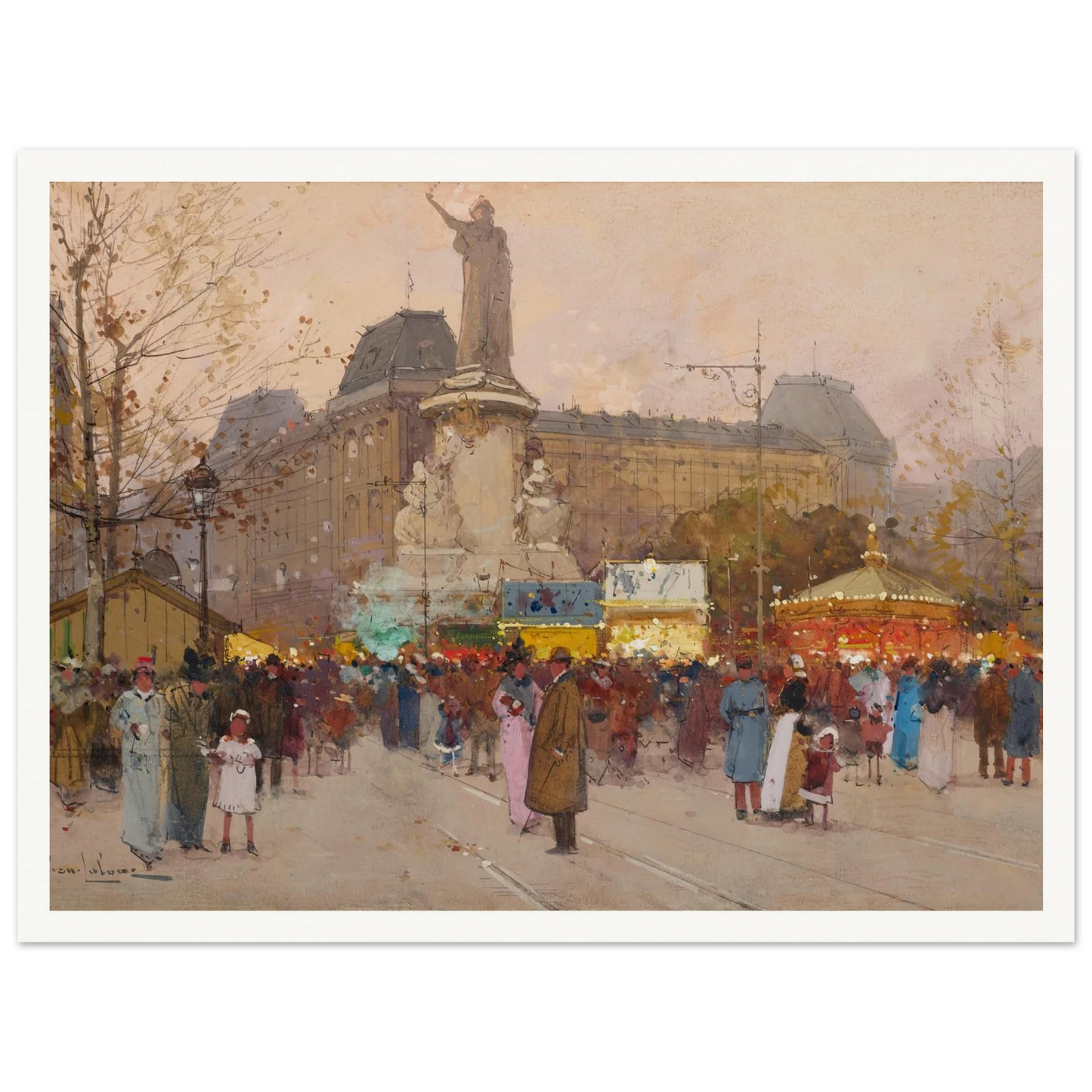 La Place du Republic, Paris Art Print | Eugene Galien Laloue-Quipham Collections