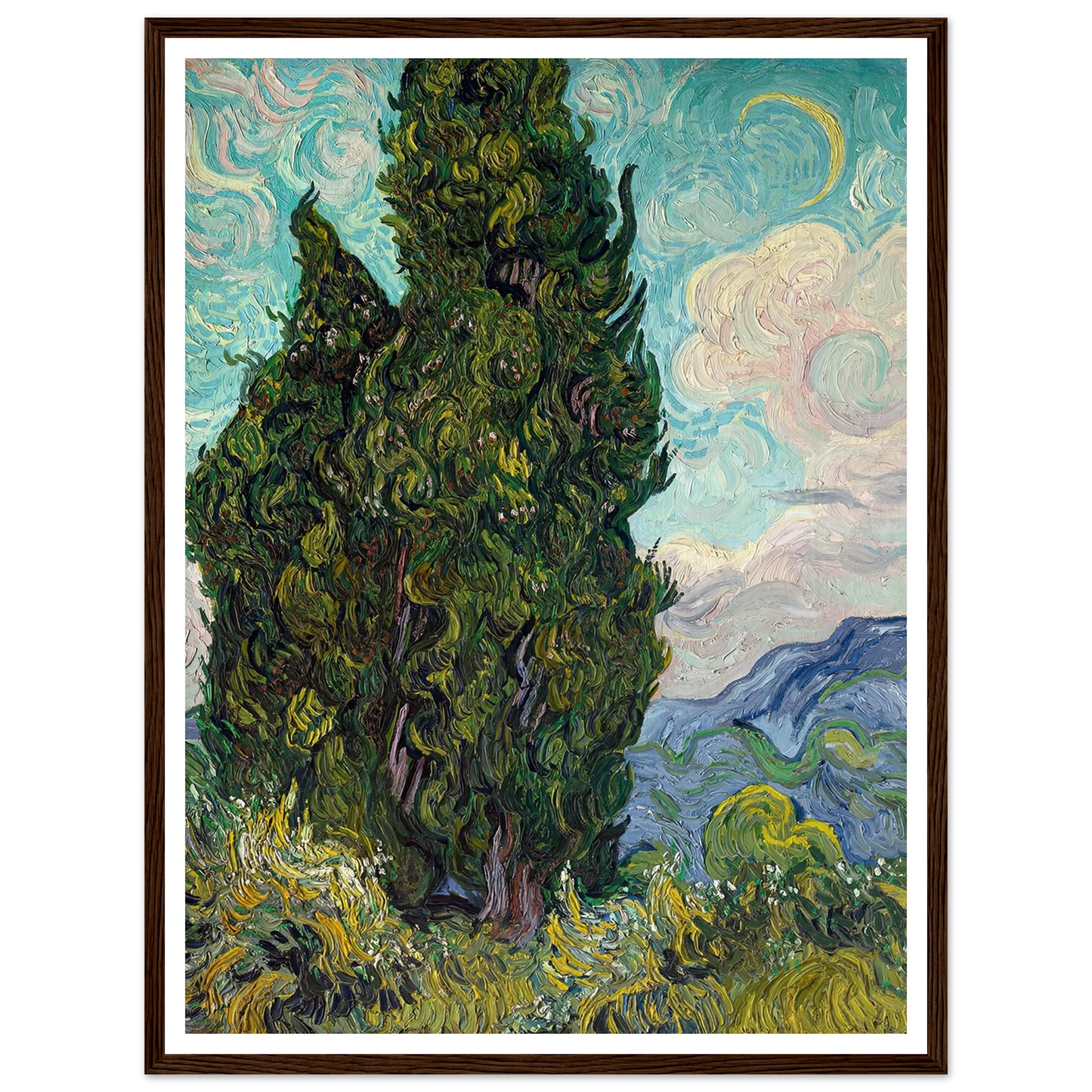 Cypresses (1889) Art Print | Vincent van Gogh-Quipham Collections