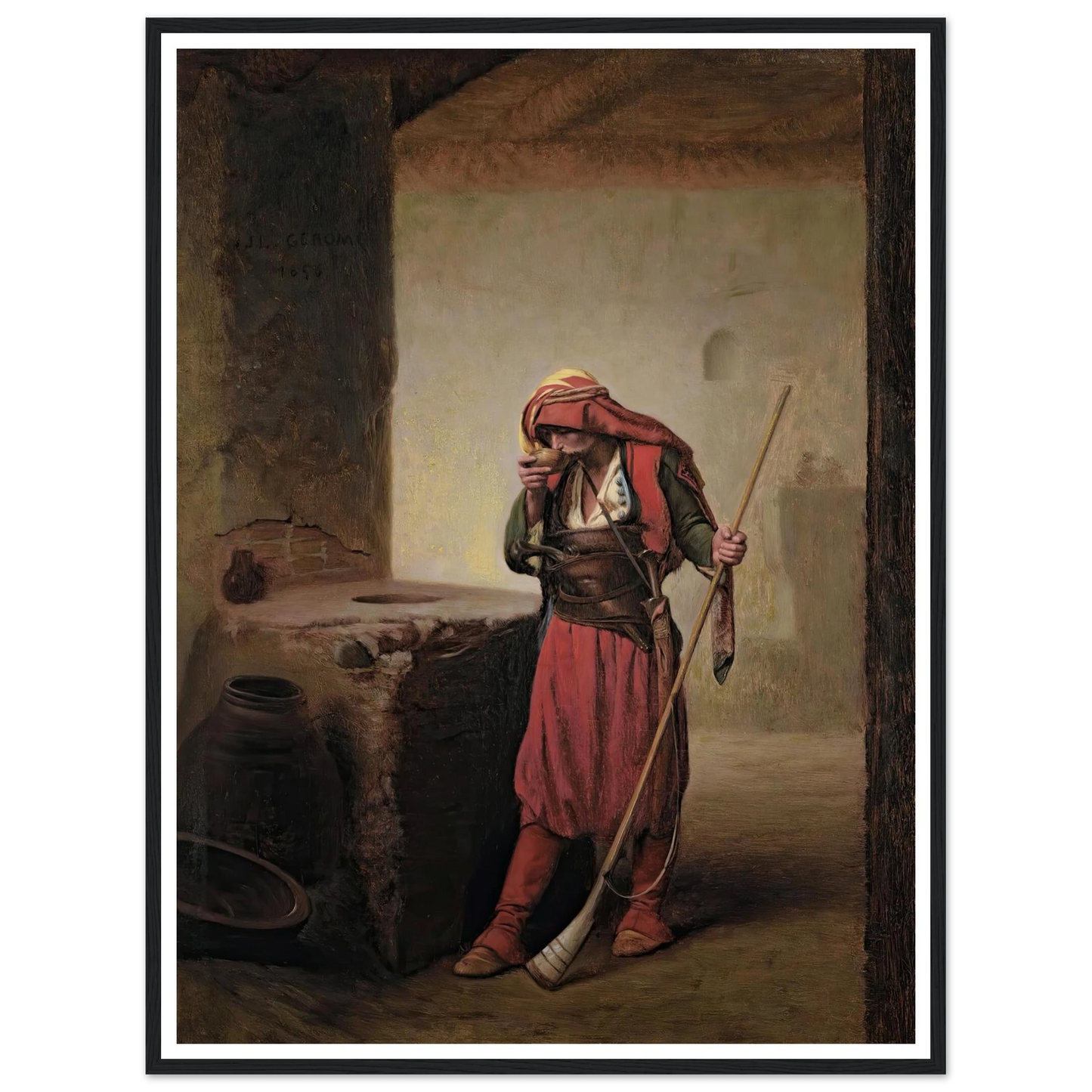 Arnaut Drinking (1856) Art Print | Jean Leon Gerome-Quipham Collections