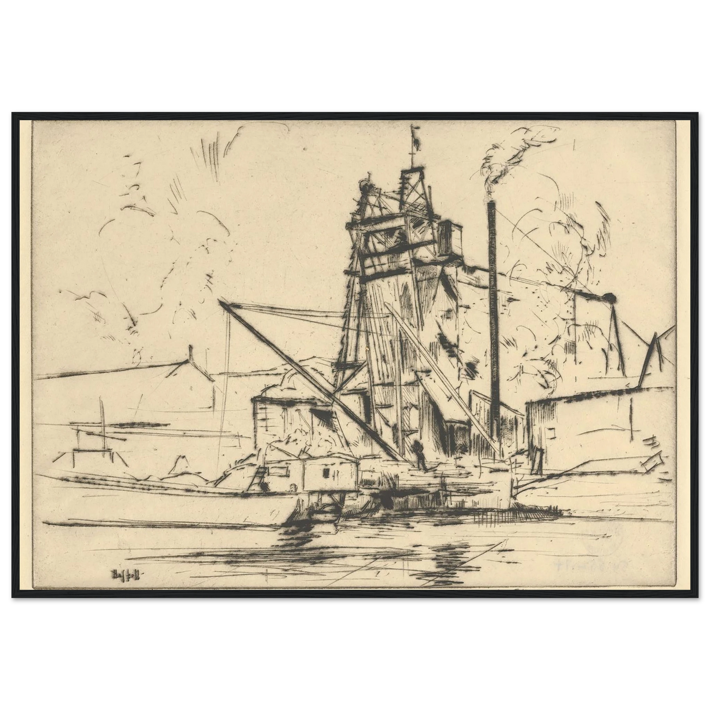 Bridgeport Docks (probably 1918) Art Print | Ernest Haskell-Quipham Collections