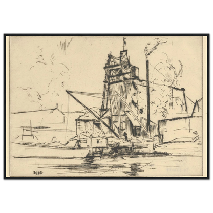 Bridgeport Docks (probably 1918) Art Print | Ernest Haskell-Quipham Collections