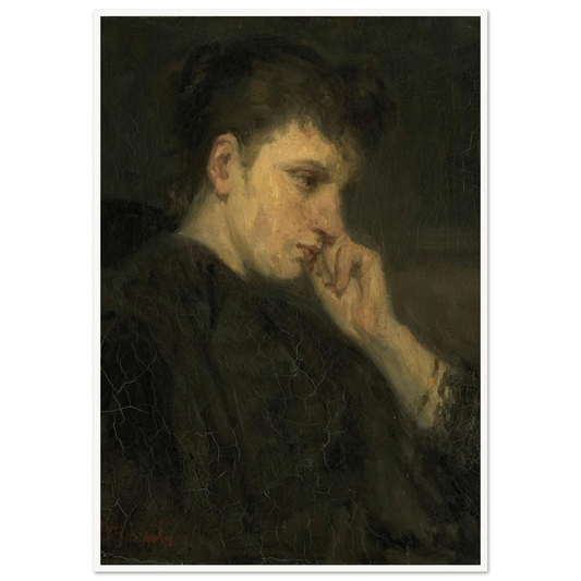 ‘Malancholy’ (1880 - 1899) Art Print | Jozef Israels-Quipham Collections