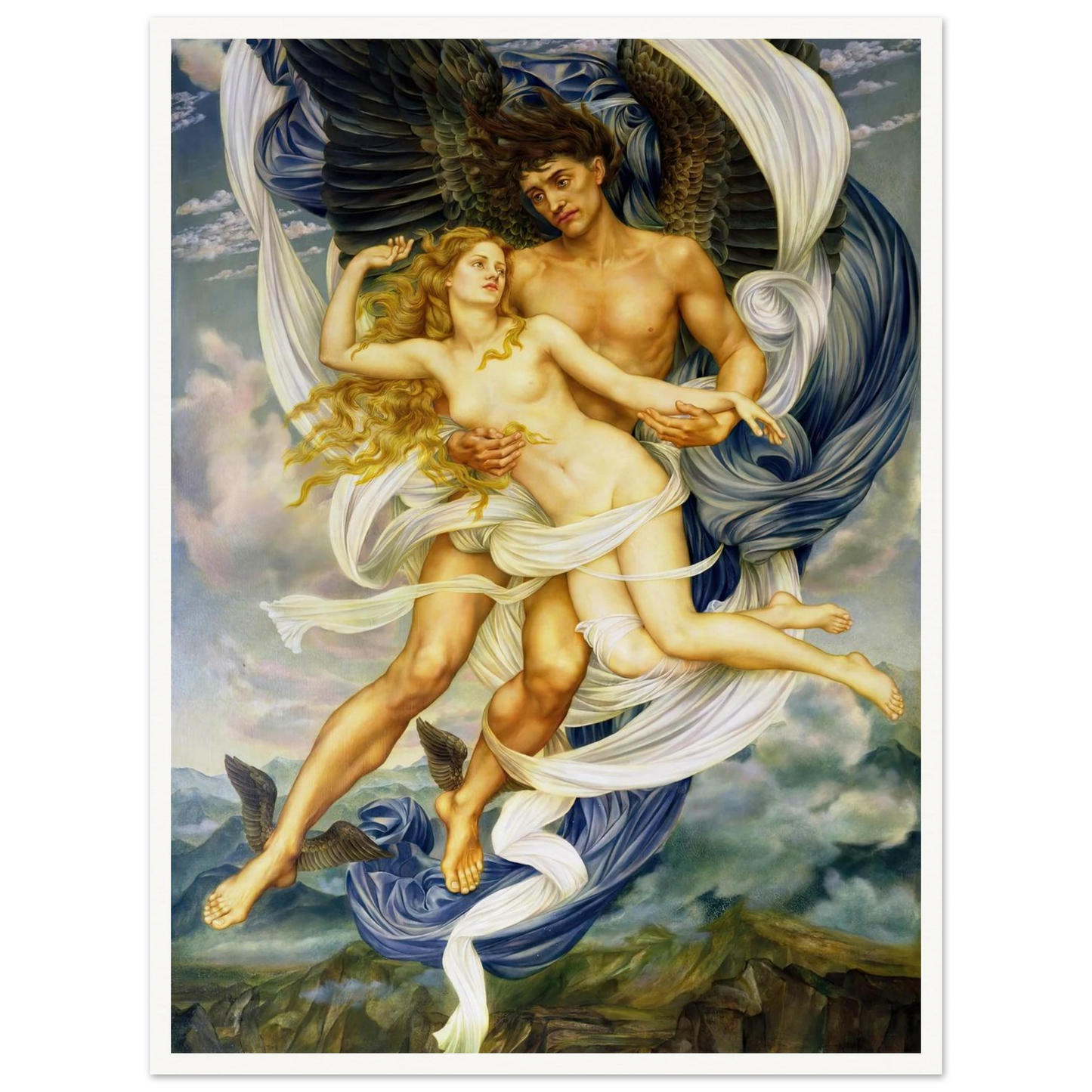 Boreas and Oreithyia (circa 1896) Art Print | Evelyn de Morgan-Quipham Collections