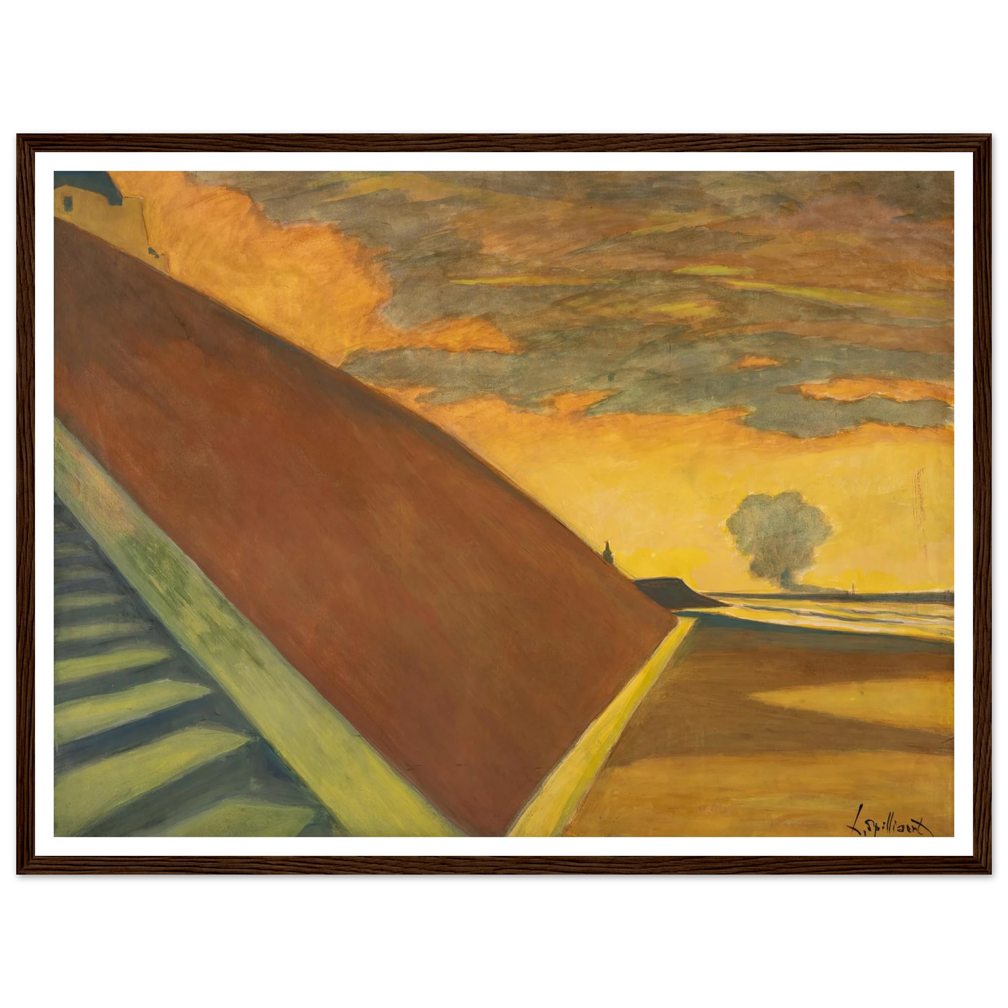L’escalier, crépuscule jaune (1922) Art Print | Leon Spilliaert-Quipham Collections