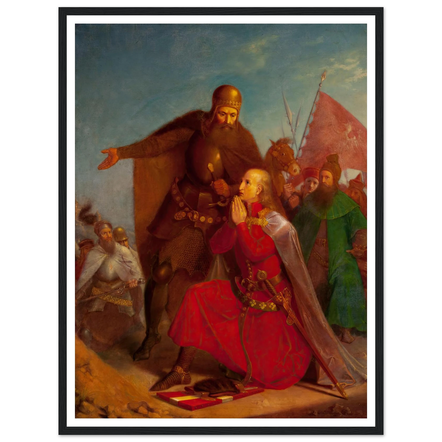Władysław Jagiełło and Vytautas praying before the battle of Grunwald (1855) Art Print | Jan Matejko-Quipham Collections