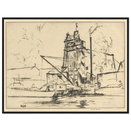 Bridgeport Docks (probably 1918) Art Print | Ernest Haskell-Quipham Collections