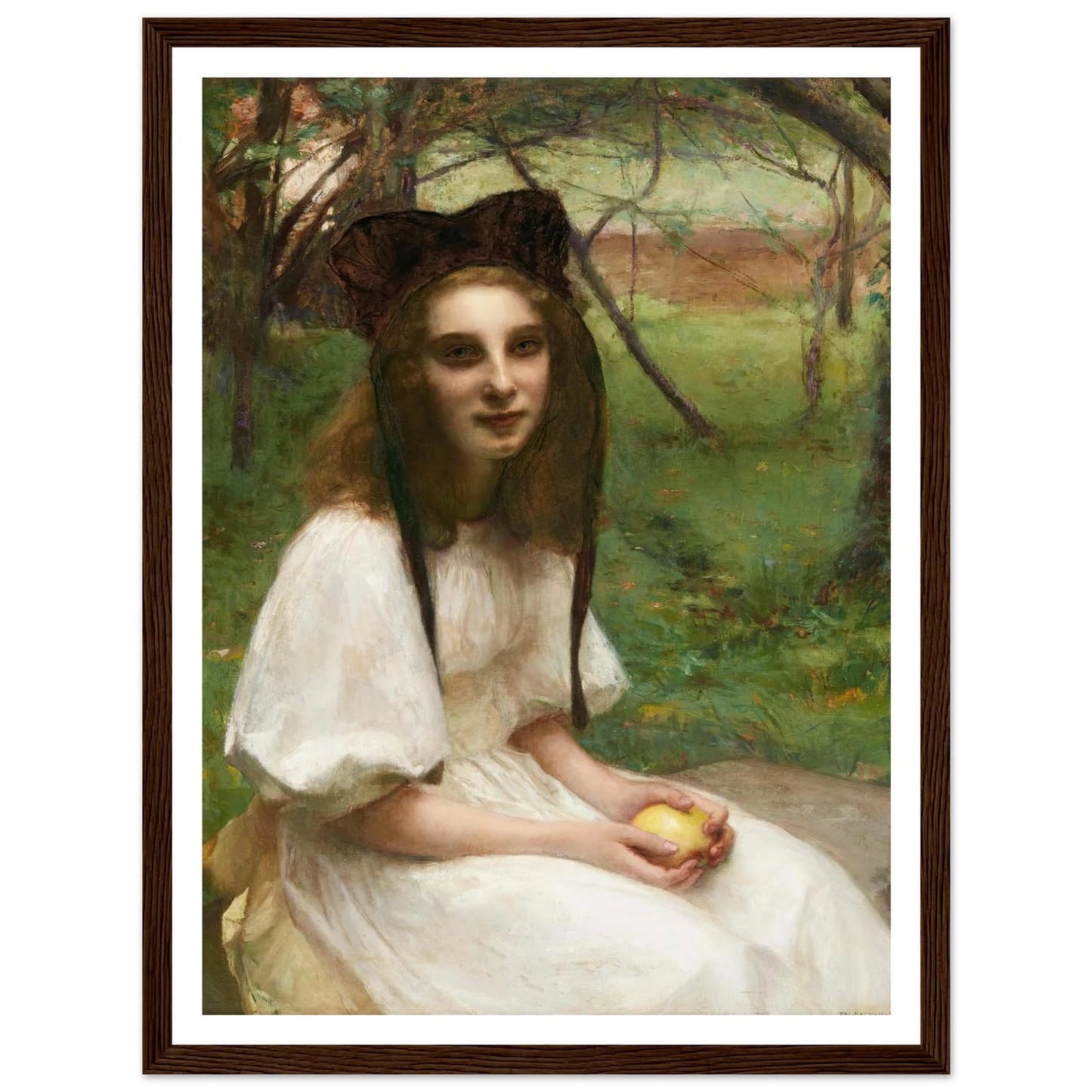 A portrait of a girl in a white dress Art Print | Pascal Adolphe Jean Dagnan Bouveret-Quipham Collections