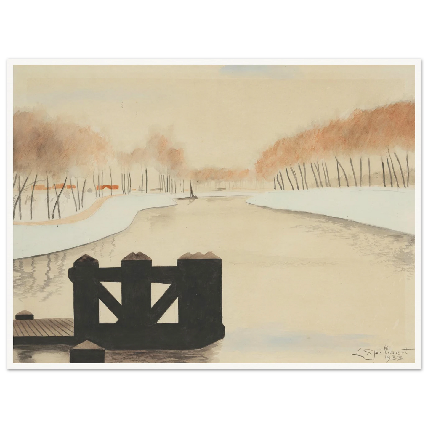 De Keignaertkreek in Zandvoorde (1933) Art Print | Leon Spilliaert-Quipham Collections
