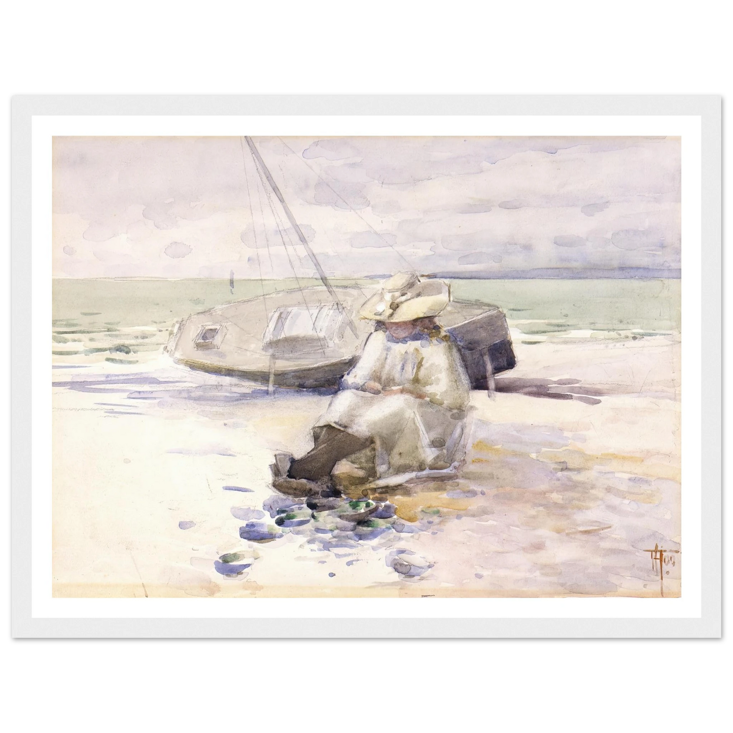 Girl on the beach (1900) Art Print | Frances Hodgkins-Quipham Collections
