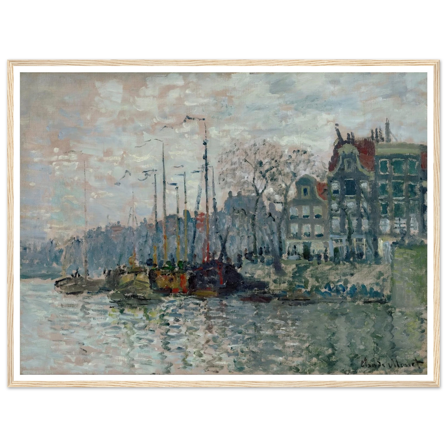 View of the Prins Hendrikkade and the Kromme Waal in Amsterdam (1874) Art Print | Claude Monet-Quipham Collections