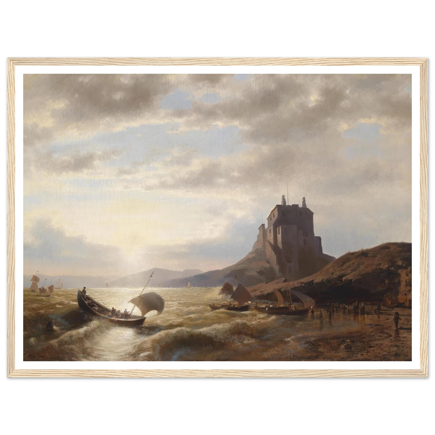 Küstenlandschaft mit Fischern Art Print | Hermann Ottomar Herzog-Quipham Collections