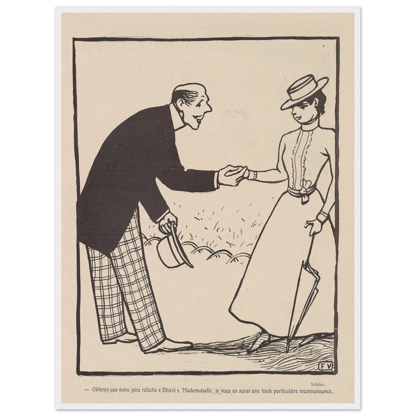 1er août 1903 Art Print | Felix Vallotton - Framed Poster - 30x40 cm / 12x16″ - Black frame