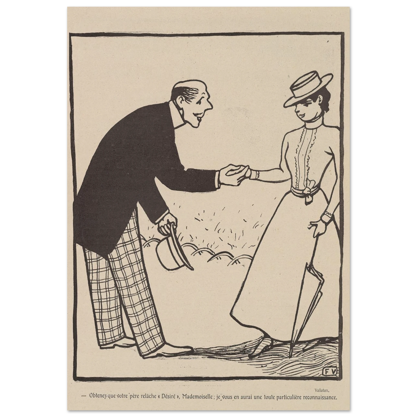 1er août 1903 Art Print | Felix Vallotton - Framed Poster - 30x40 cm / 12x16″ - Black frame