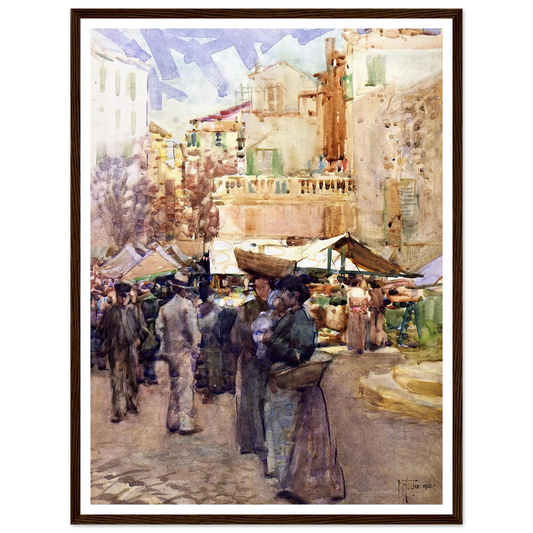 The market place, San Remo, Italy (1902) Art Print | Frances Hodgkins-Quipham Collections