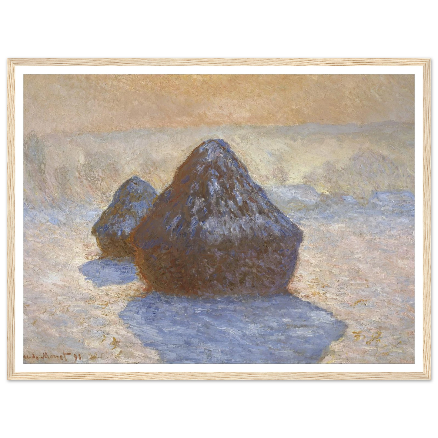 Haystacks- Snow Effect (1891) Art Print | Claude Monet-Quipham Collections