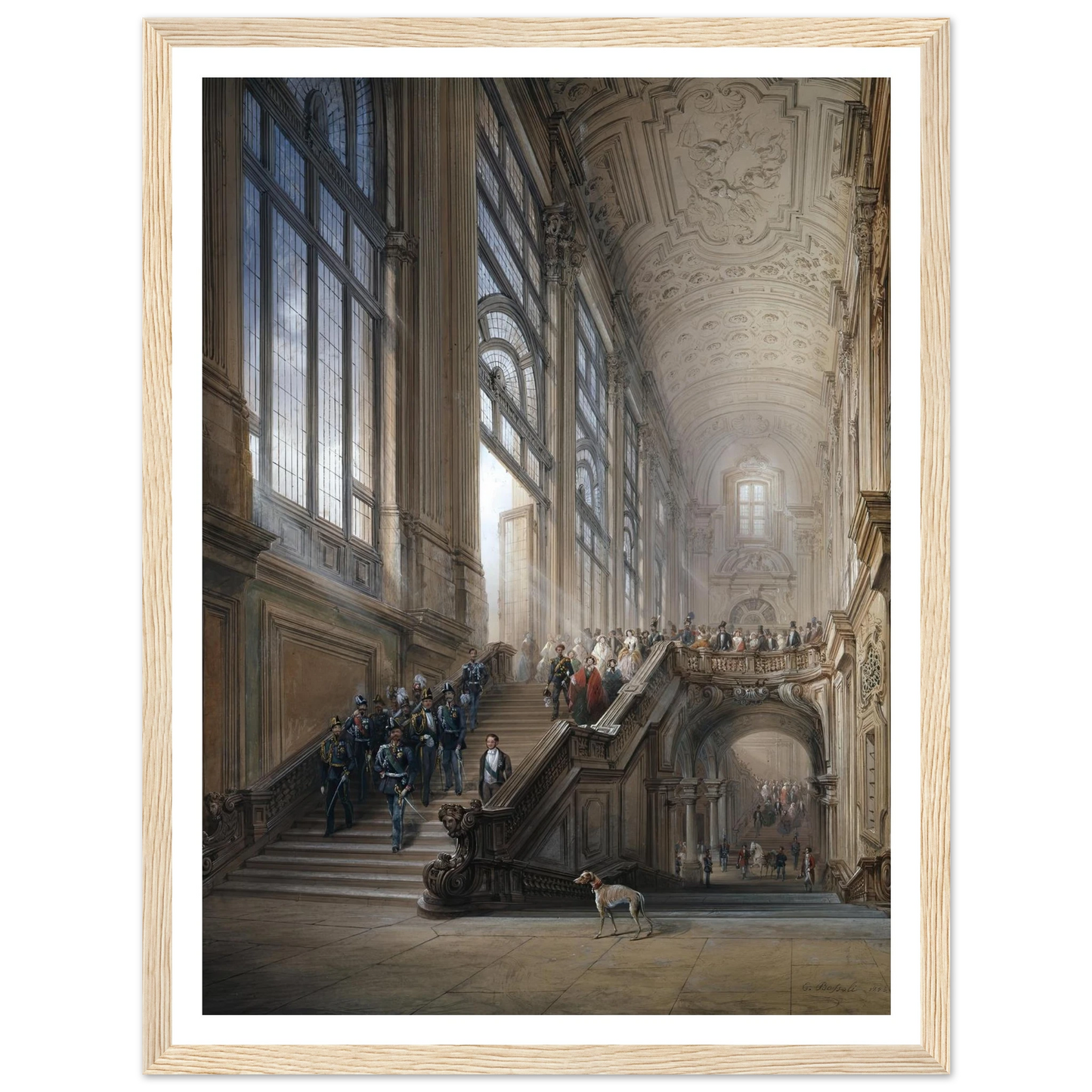 King Victor Emanuel II and Camillo Cavour at the opening of the’ Senato Subalpino’ (1853) Art Print | Carlo Bossoli-Quipham Collections