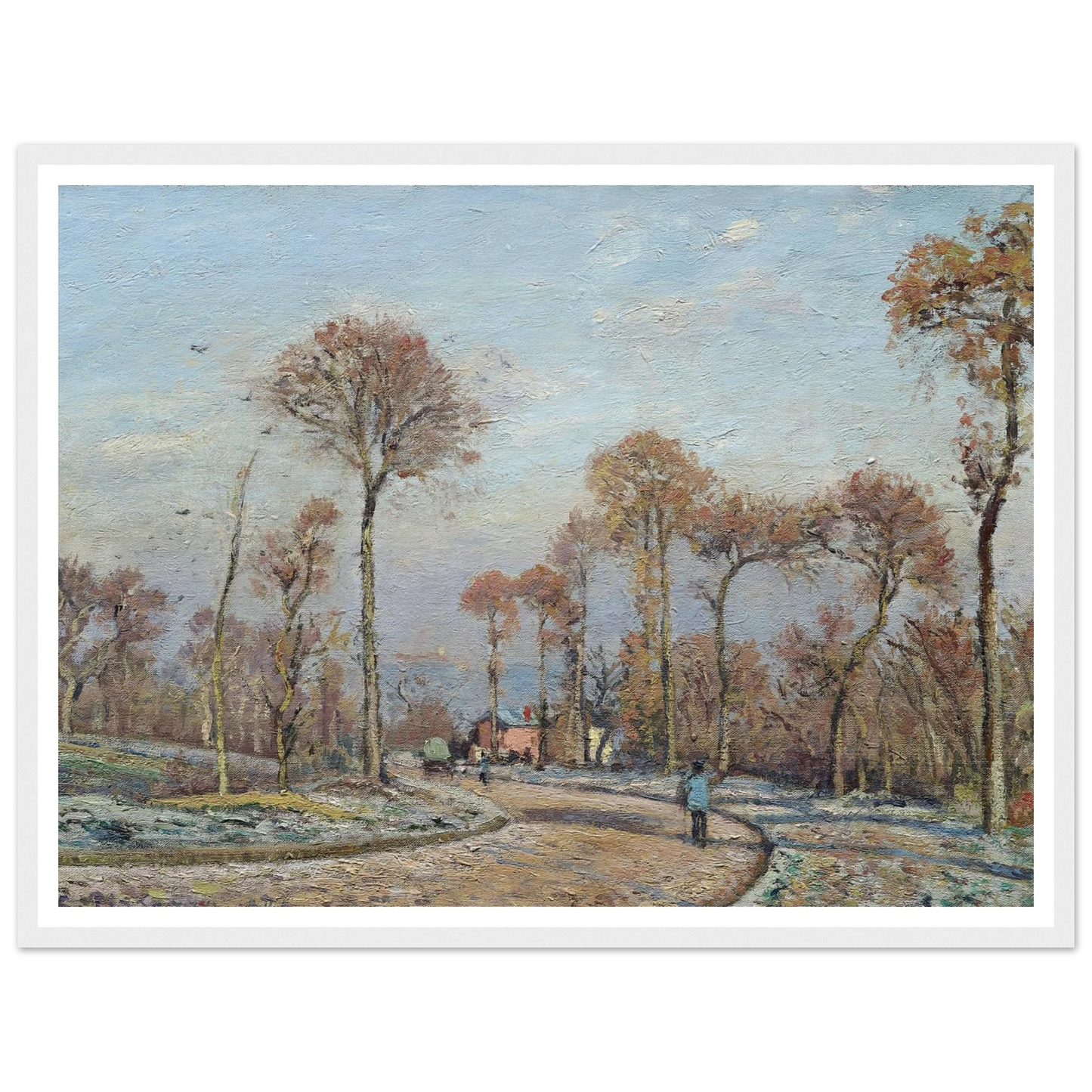 The Road to Versailles, Louveciennes,Morning Frost (1871) Art Print | Camille Pissarro-Quipham Collections