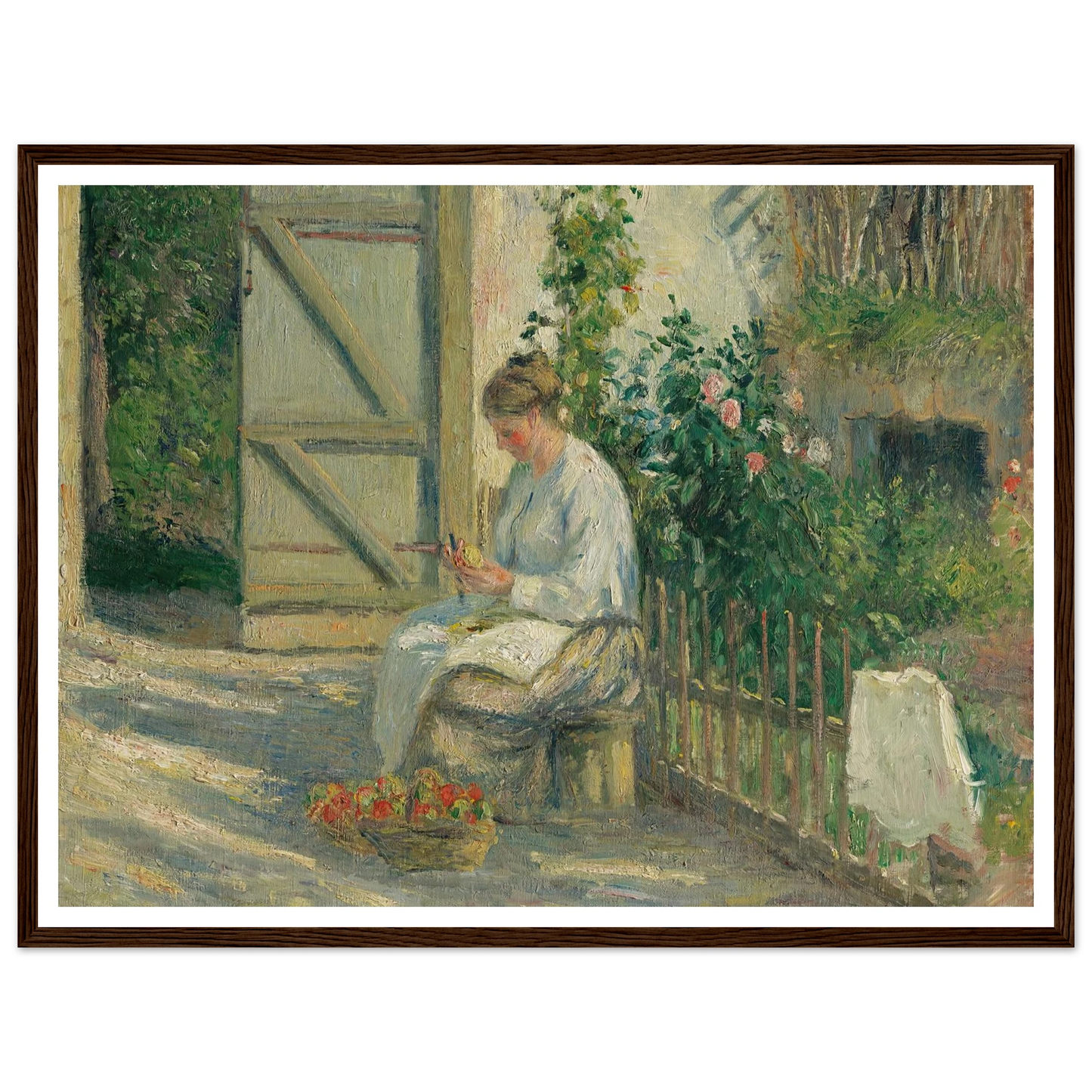 Julie Pissarro épluchant des légumes (1878) Art Print | Camille Pissarro-Quipham Collections