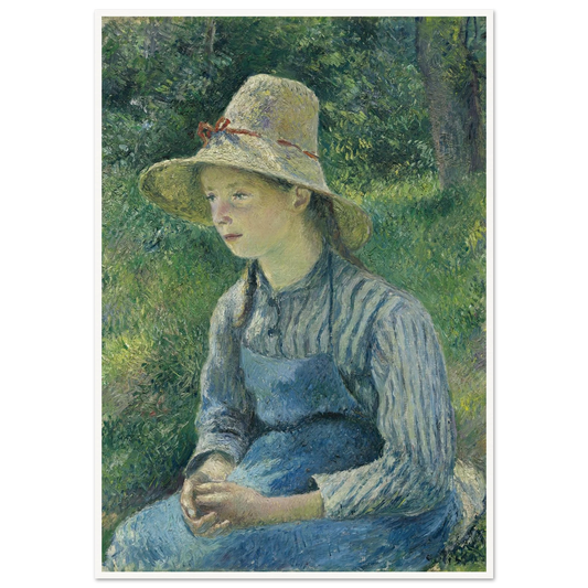 Peasant Girl with a Straw Hat (1881) Art Print | Camille Pissarro-Quipham Collections