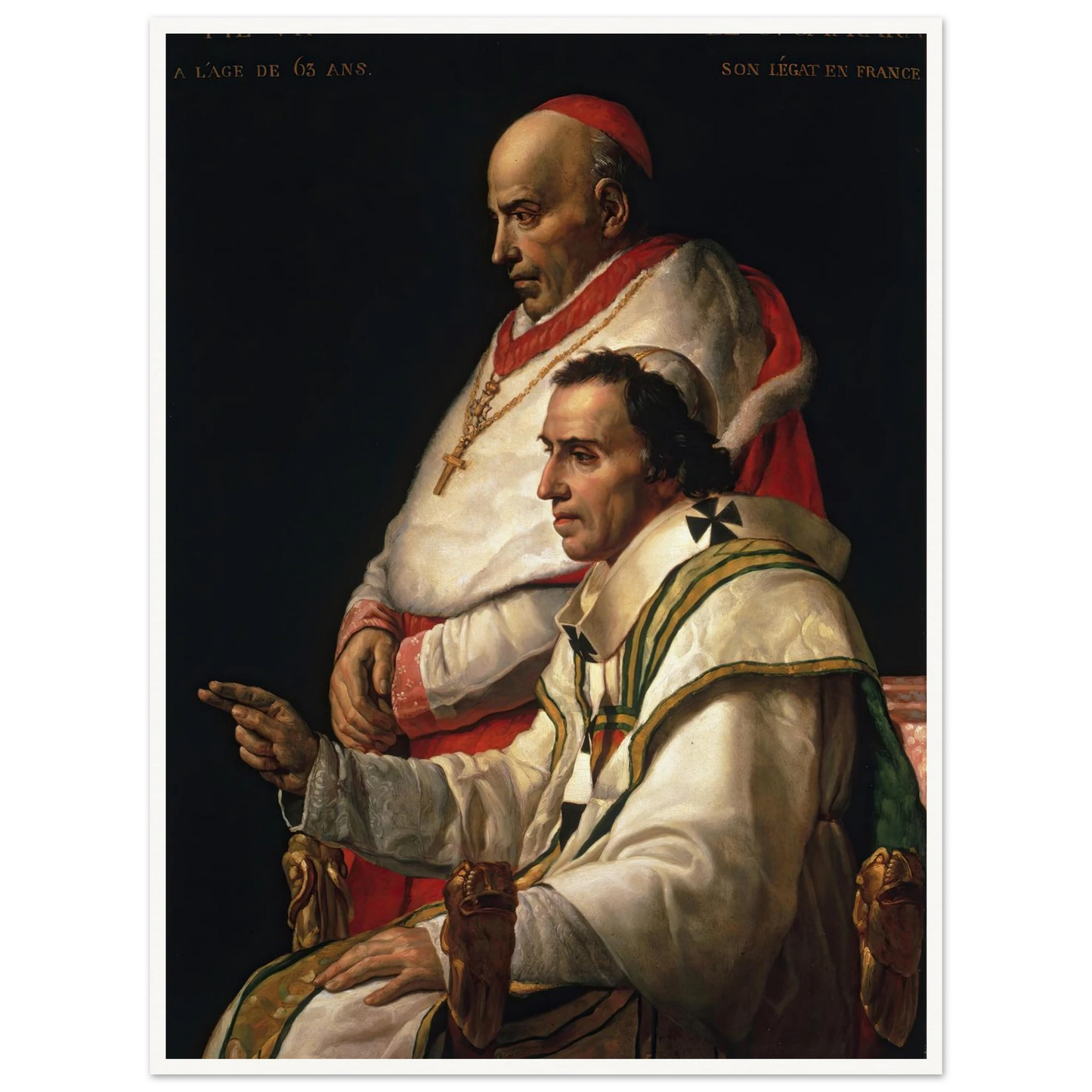 Portrait Of Pope Pius VII And Cardinal Caprara (1805) Art Print | Jacques Louis David-Quipham Collections