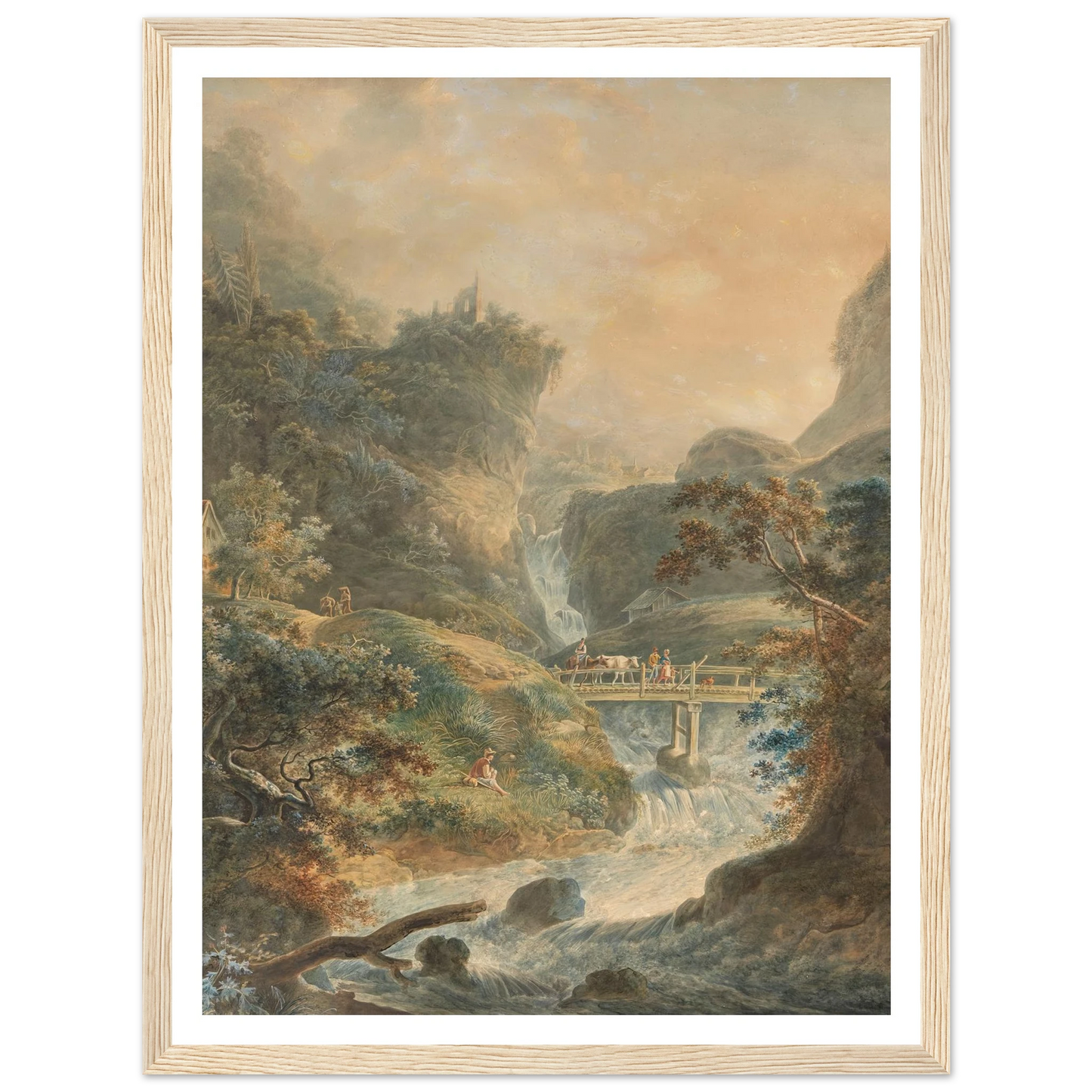Landschaft mit reißendem Bach im Juragebirge (1790) Art Print | Peter Birmann-Quipham Collections