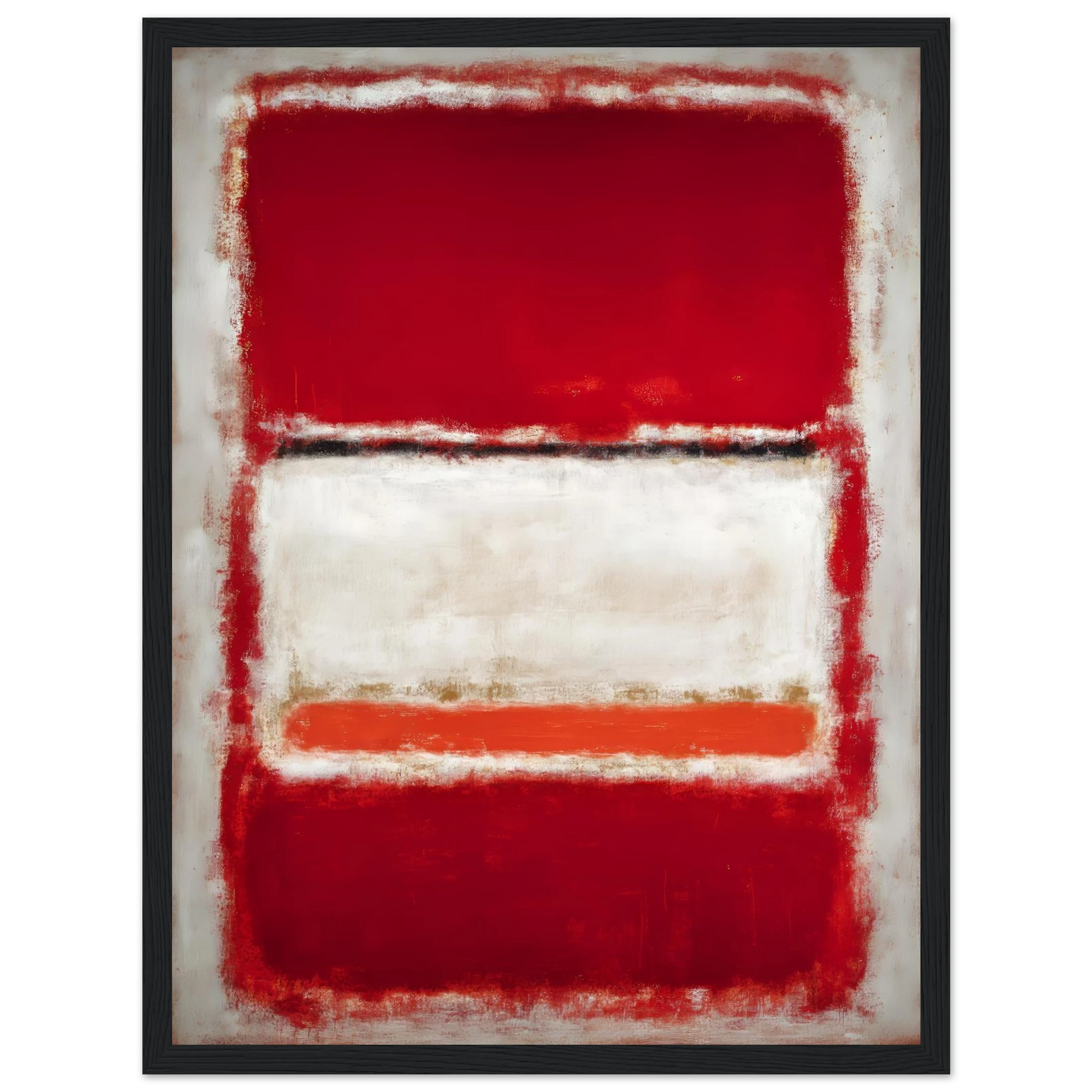 Red and White Blocks - Framed Poster - 30x40 cm / 12x16″ - Black frame