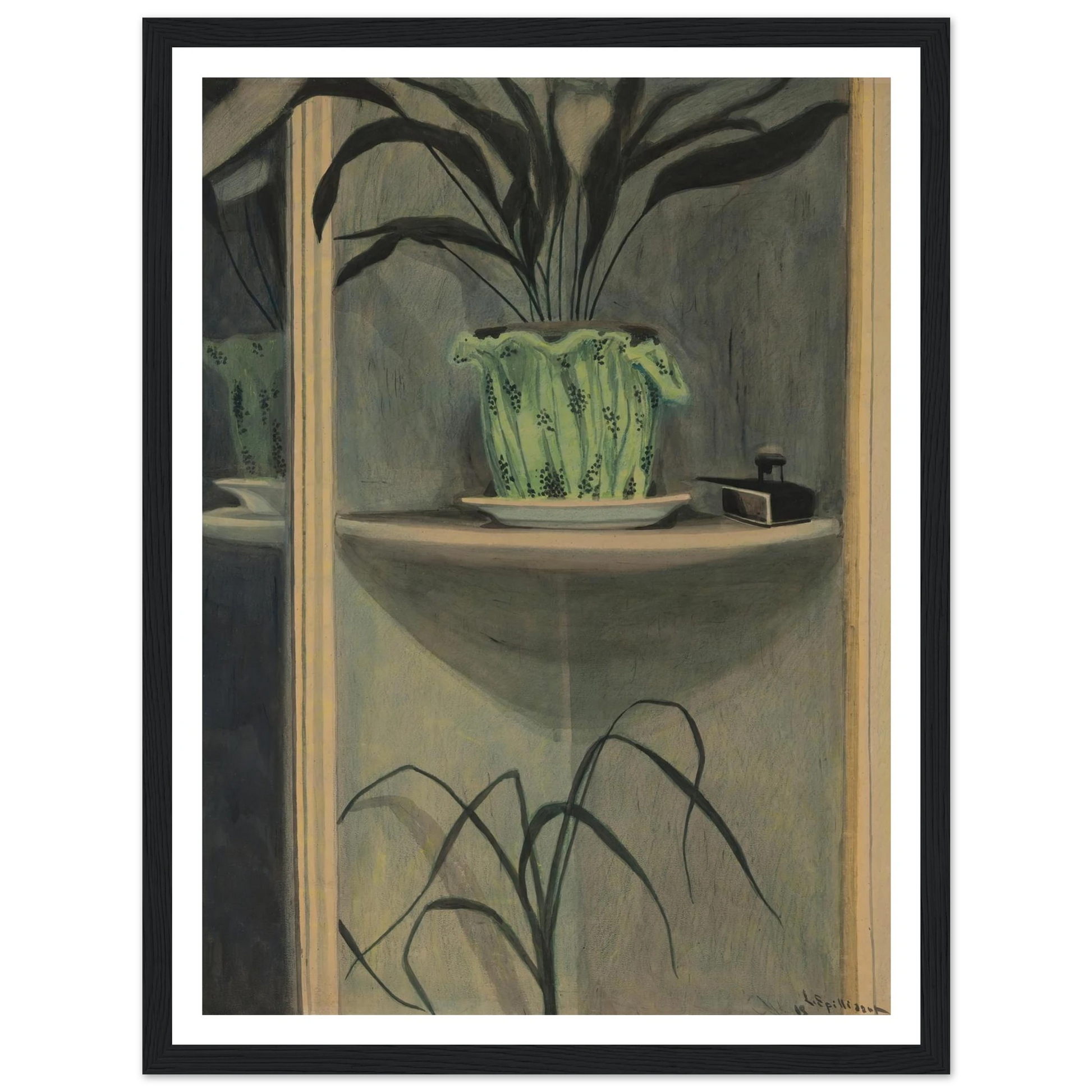 Planten, inktpot en spiegel (1908) Art Print | Leon Spilliaert-Quipham Collections
