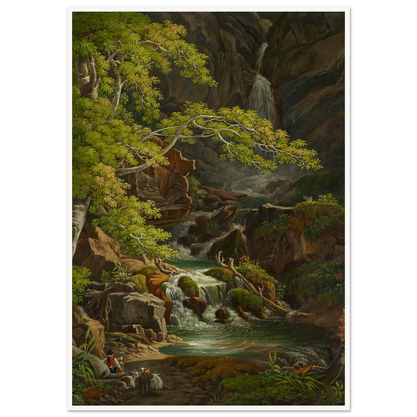 Waterfall in the Münster Valley Art Print | Peter Birmann-Quipham Collections