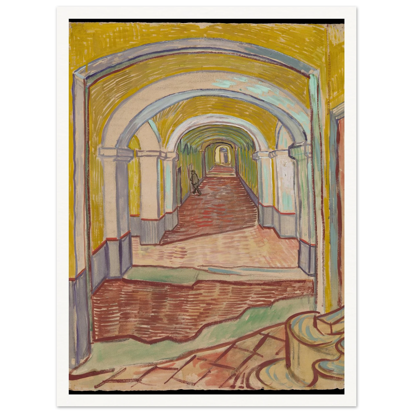 Corridor in the Asylum (1889) Art Print | Vincent van Gogh-Quipham Collections