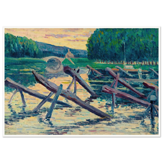 Les chevalets sur la Cure (circa 1908) Art Print | Maximilien Luce-Quipham Collections