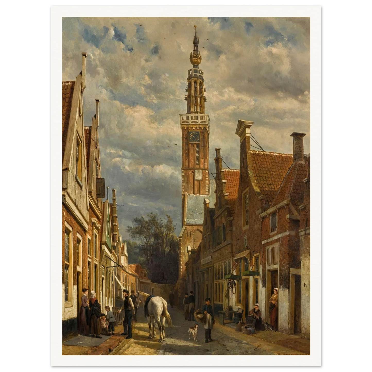 The carillon tower in Edam (1879) Art Print | Cornelis Springer-Quipham Collections