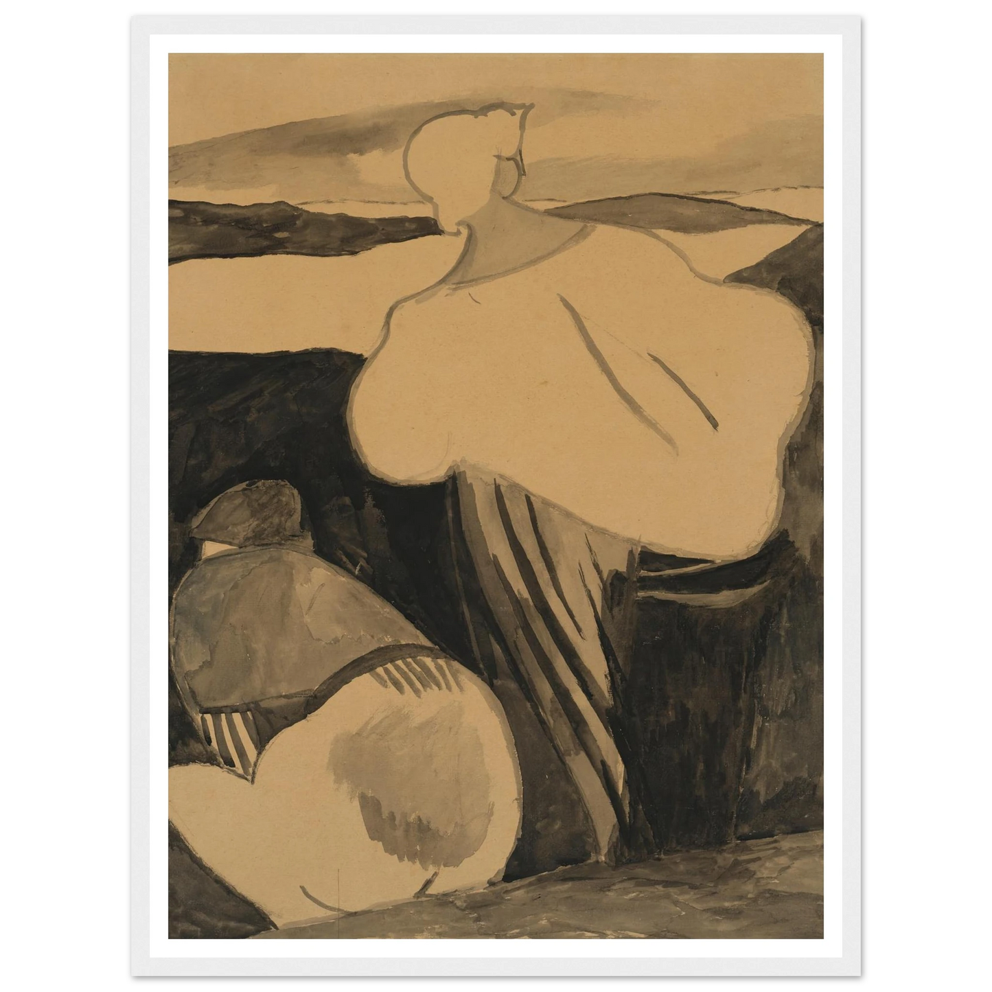 Femmes de pêcheur dans les dunes, vues de dos (1923) Art Print | Leon Spilliaert-Quipham Collections