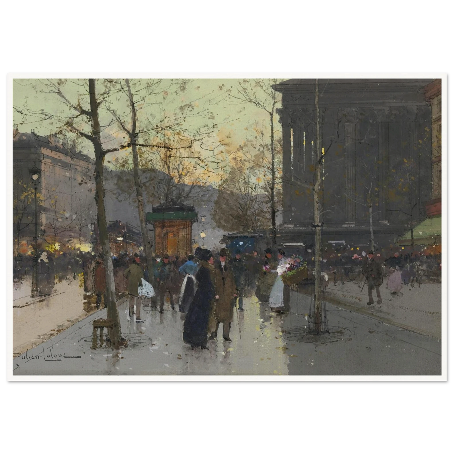 Marché de Fleurs, la Madeleine Art Print | Eugene Galien Laloue-Quipham Collections