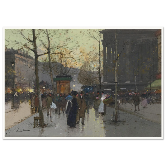 Marché de Fleurs, la Madeleine Art Print | Eugene Galien Laloue-Quipham Collections