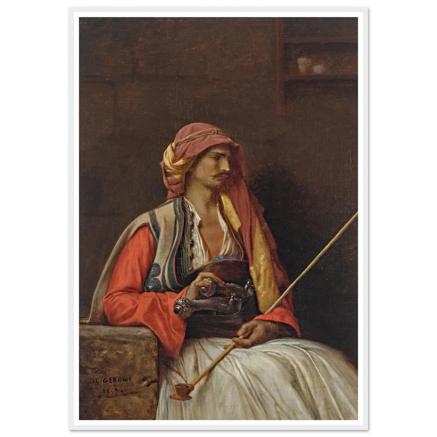 Seated Arnaut (1857) Art Print | Jean Leon Gerome-Quipham Collections