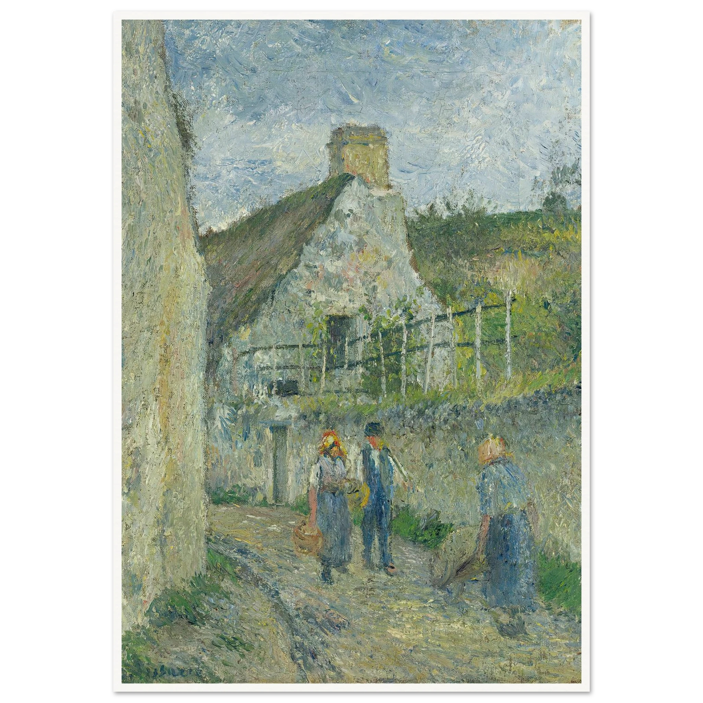Rue Des Roches Au Valhermeil, Auvers Sur Oise (1880) Art Print | Camille Pissarro-Quipham Collections