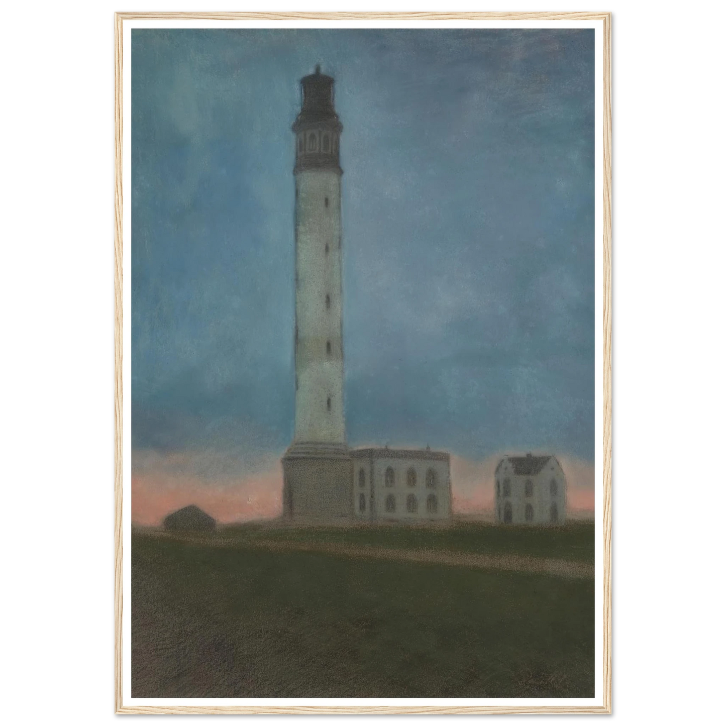 De vuurtoren van Oostende bij zonsopgang (1909) Art Print | Leon Spilliaert-Quipham Collections