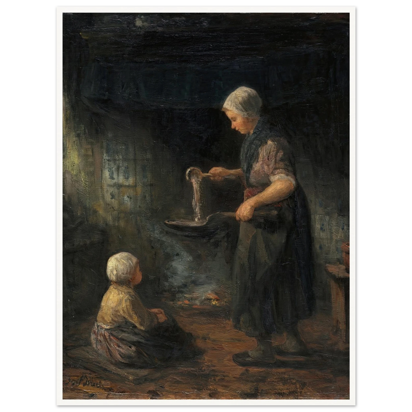 The Pancakes (c. 1875) Art Print | Jozef Israels-Quipham Collections