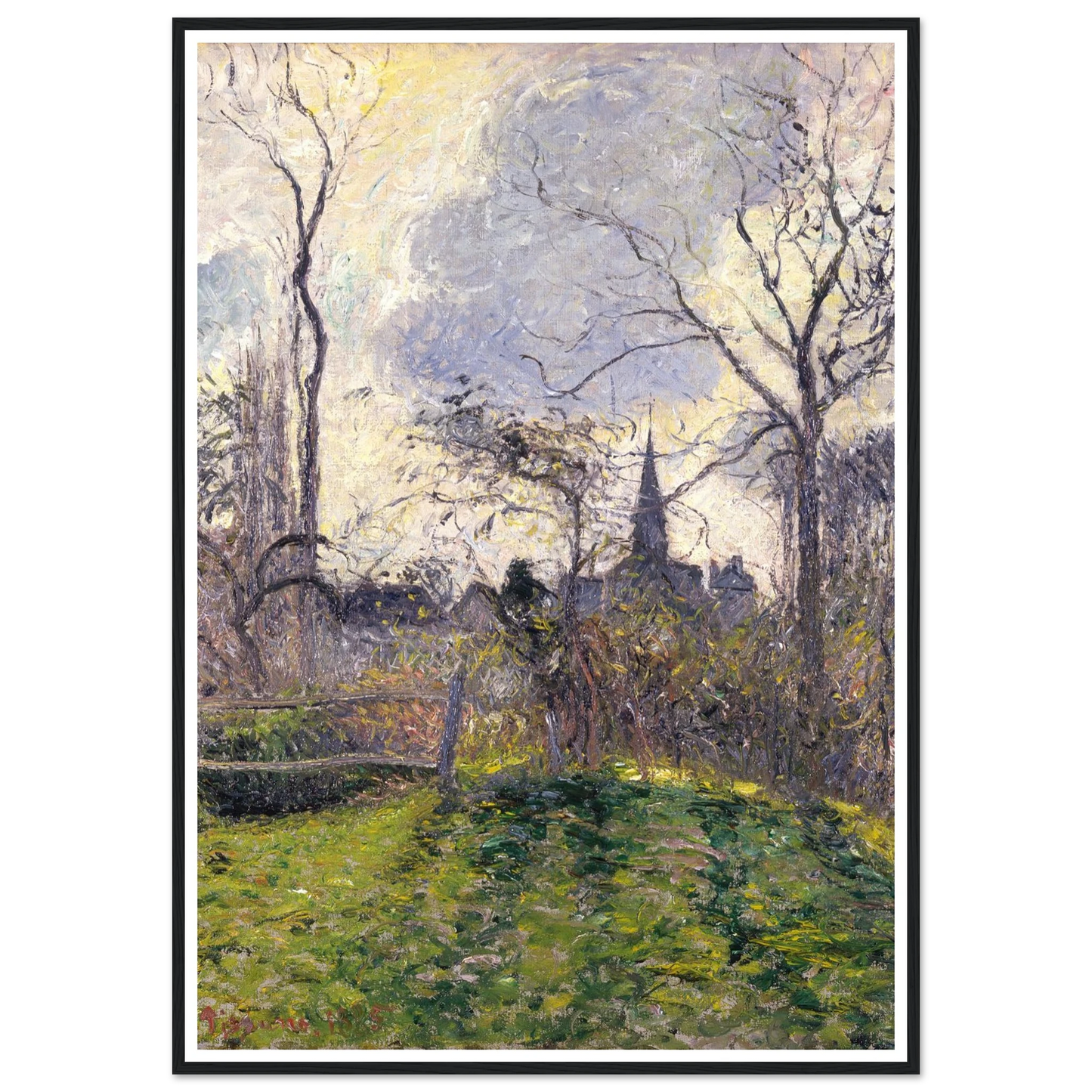 The Bell Tower of Bazincourt (1885) Art Print | Camille Pissarro-Quipham Collections