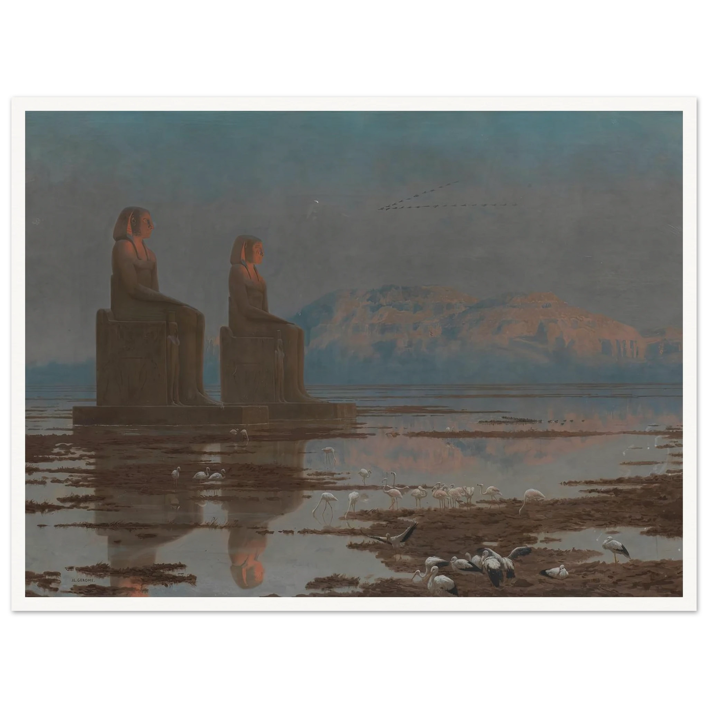 The Nile in flood, Thebes Art Print | Jean Leon Gerome-Quipham Collections
