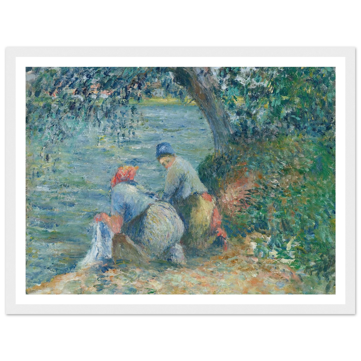 Laveuses au bord de l’eau, Pontoise (1878) Art Print | Camille Pissarro-Quipham Collections