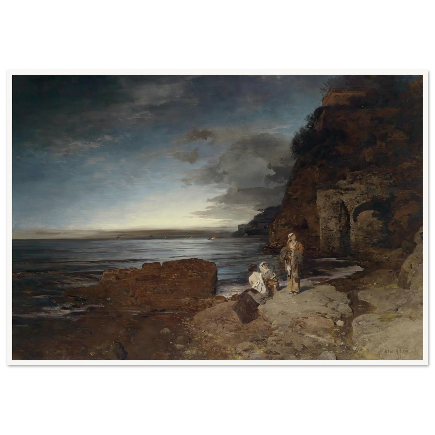 Abend an der Küste (1880) Art Print | Oswald Achenbach-Quipham Collections