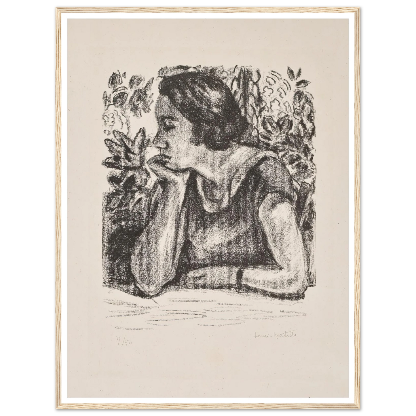 Visage de profil reposant sur un bras (1924) Art Print | Henri Matisse-Quipham Collections