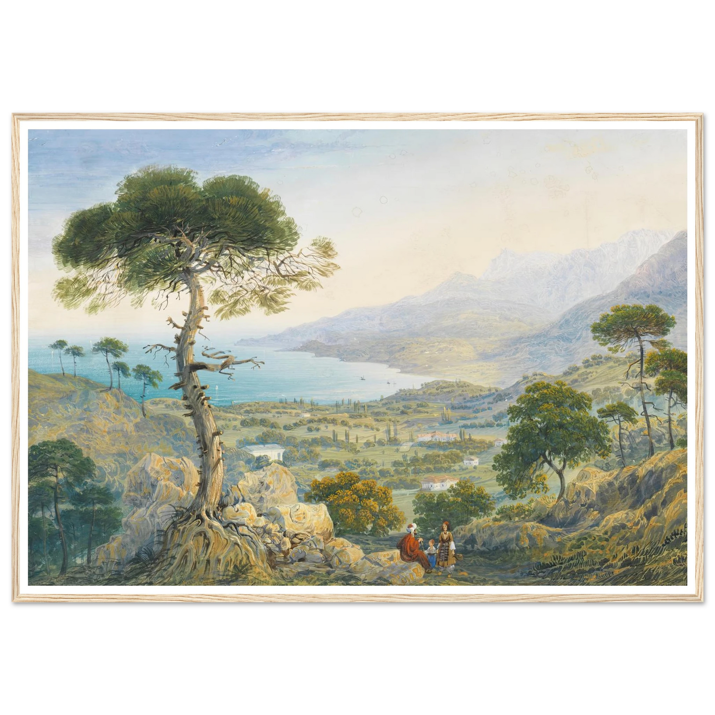 Krimlandschaft mit Meeresbucht (1844) Art Print | Carlo Bossoli-Quipham Collections