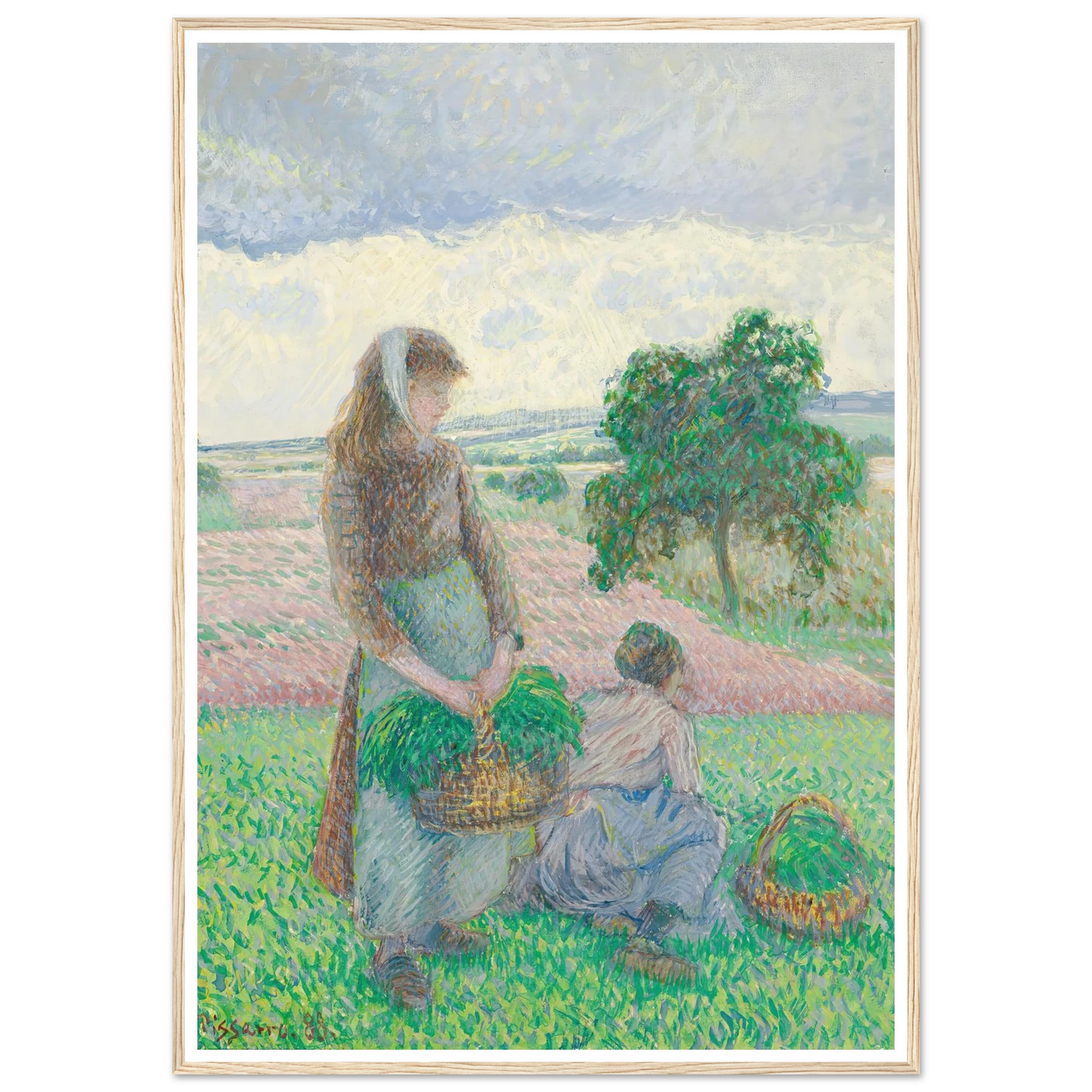 Paysannes portant un panier (1888) Art Print | Camille Pissarro-Quipham Collections
