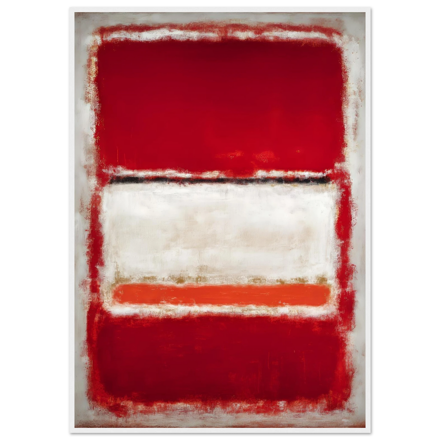 Red and White Blocks - Framed Poster - 30x40 cm / 12x16″ - Black frame